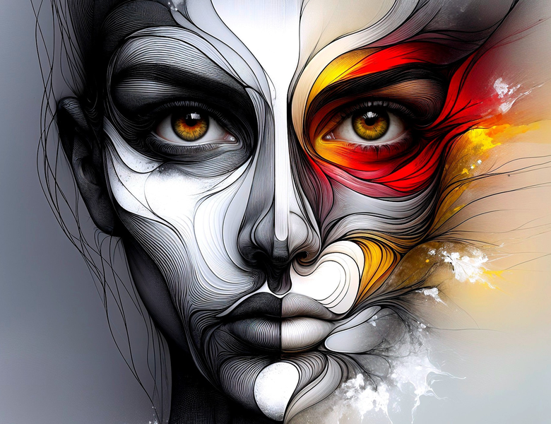 Modern Canvas Wall Art Home Decor - Facial Expression