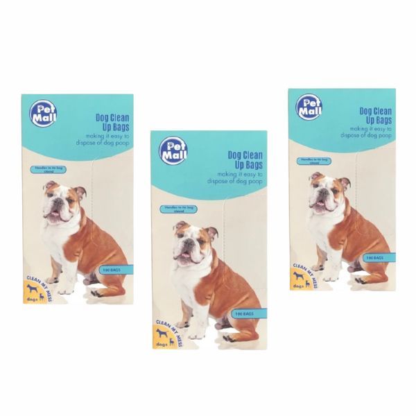 100 X 3 Pack Dog Clean Up Bags -Strong, Leak-Proof &amp; Easy-Tie Handles