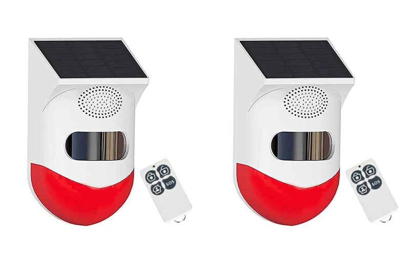 Pack of 2 x Smart Solar Powered Security Sensor Alarm | A-QBJ201 TUYA