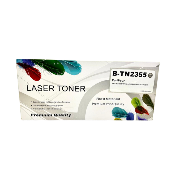 Compatible Brother TN-2355 Black Toner Cartridge | High-Yield 2,600 Pages