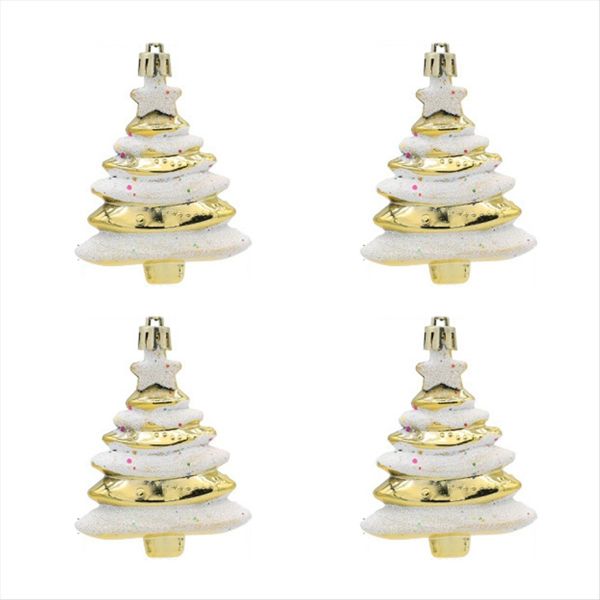 8x6cm 4 Pack Christmas Ball Special-Shaped Christmas Tree Decoration Props
