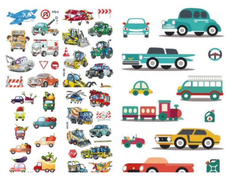 Kids Tattoos Cartoon Range - Lets go for a spin!