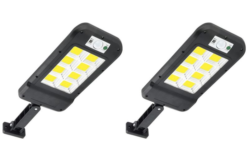 2 x Solar Street Lights Outdoor Remote Control Solar Parking Lot Lights