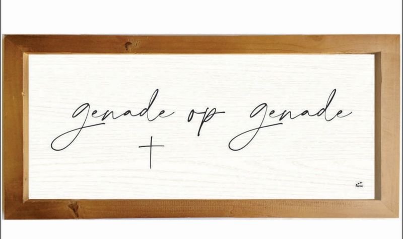 Genade Op Genede Afrikaans Wall Art Size:37cm x 87cm