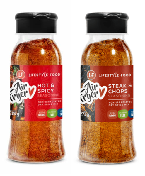 Lifestyle Food - Air Fryer Spices - Hot/Spicy &amp; Steak/Chops - 4 Pack
