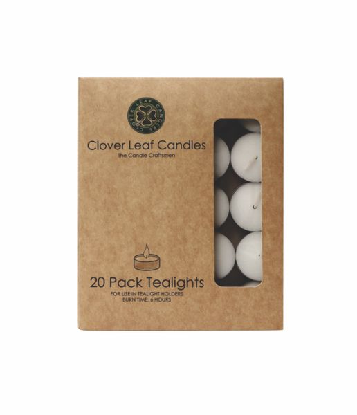 Clover Leaf Candles - Tea light Candles - White