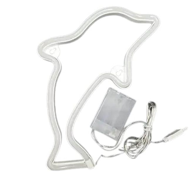 USB Powered Dolphin Neon Lamp Wall Hanging Decorating LED Sign -Blue