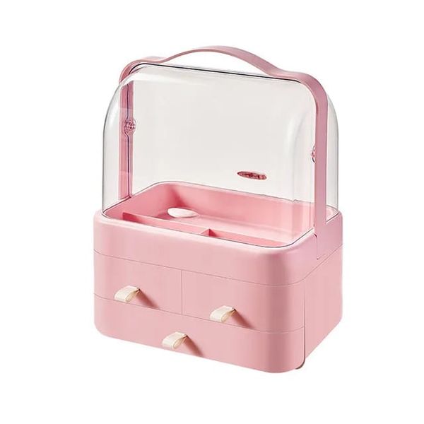 Transparent Makeup Display Case Cosmetic Storage Box With Drawer