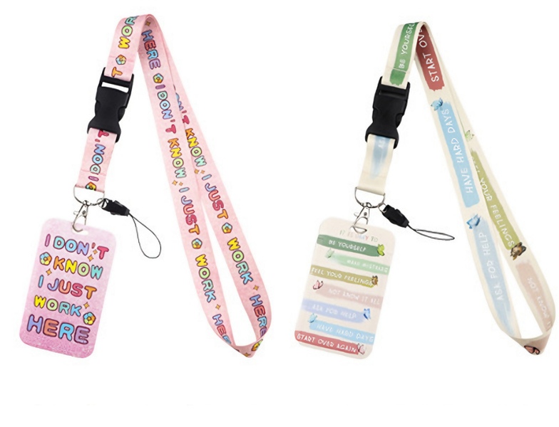 2Pieces NR97701+2Pieces NR97702 ID Badge Holder with Lanyard and Buckle