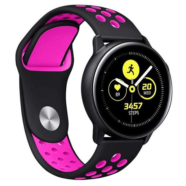 Nike Style Sports Band Watch Strap 20mm for Samsung / Huawei - Black &amp; Grey