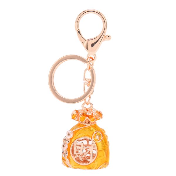 Yellow Fortune Bag Keychain Lucky Charm