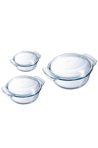 Glass Round Casserole Dish Set Of 3