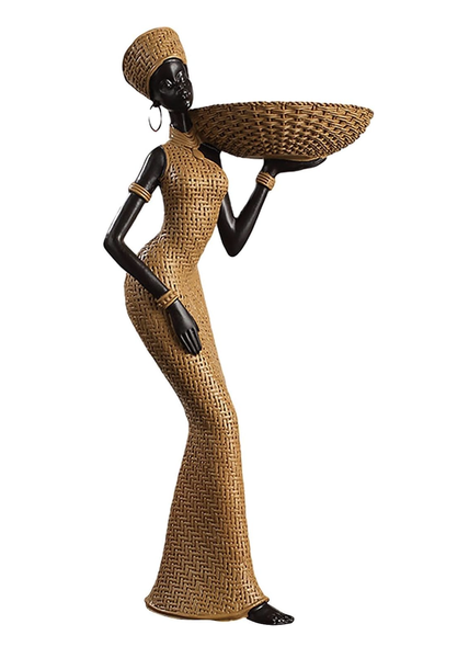 Decor African Tribal Handmade Vintage Woman Sculpture - 32cm