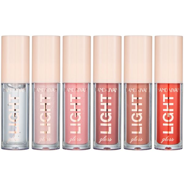 Light 6 Piece Lip Gloss Set,Nude Pink Lip Gloss Kit Shine Glossy