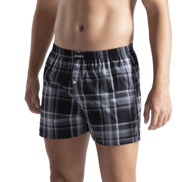 Jockey Men's 2 Pack 100% Cotton Woven Boxer - Mixed Colours