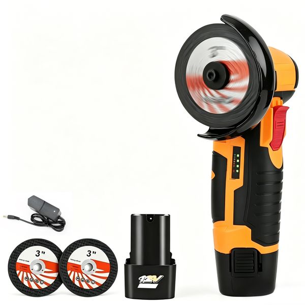 Angle Grinder Cordless Mini, 2 cutting discs, 1×2000mAh battery, 1 charger