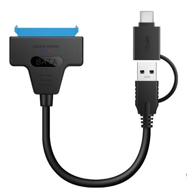 2-in-1 USB 3.0 &amp; Type-C to SATA III Adapter for 2.5 Inch SSD HDD Hard Disk