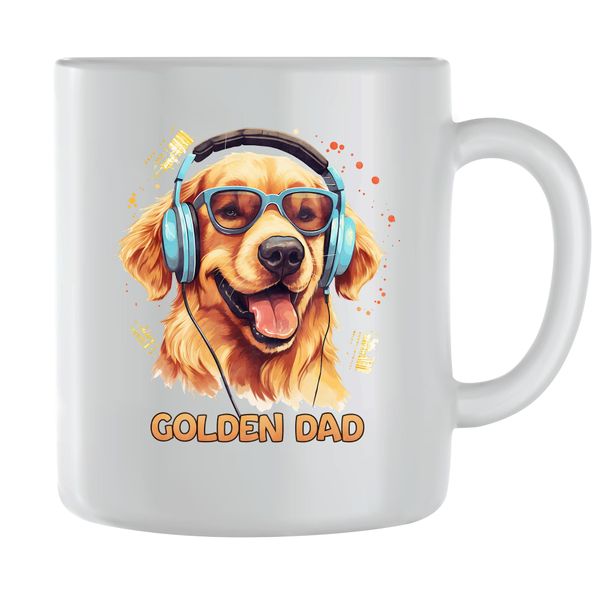 Golden Dad Coffee Mugs for Men Women with Golden Retriever Graphic Cups 109