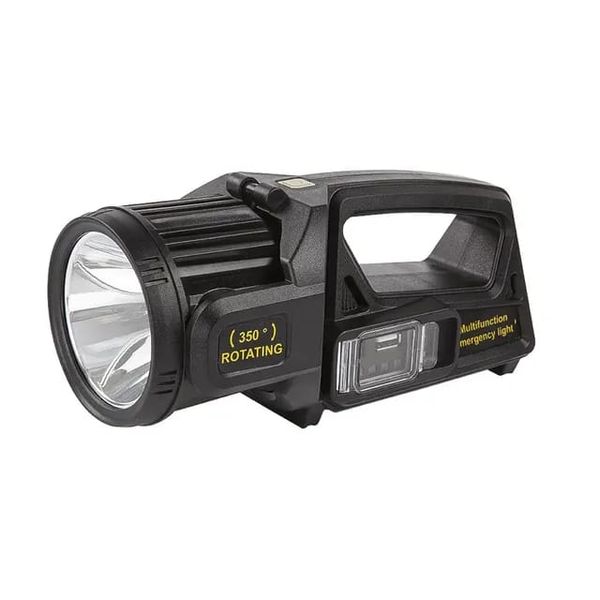 Multifunction Rechargeable Rotating LED Head Solar Torch Searchlight