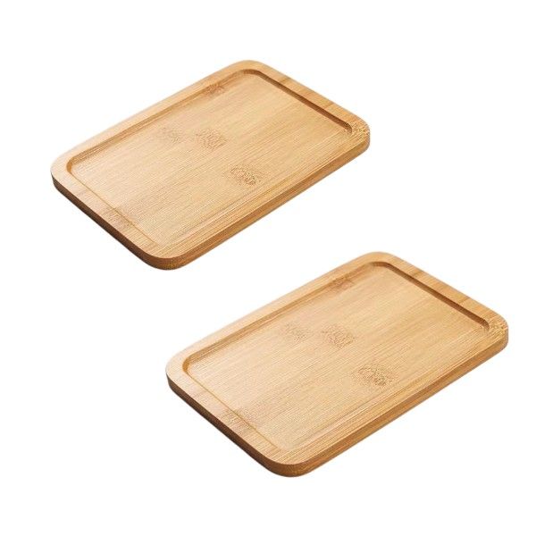 2 Pack Bamboo Coasters -Light Brown