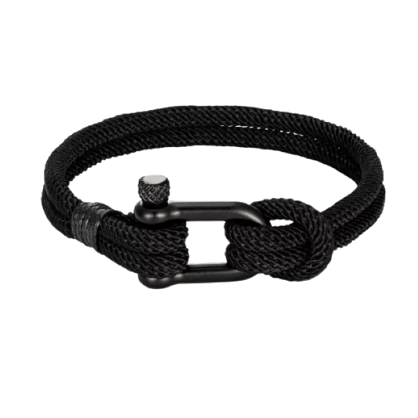 YALLI Men /Women Nylon Nautical Rope Bracelet Black