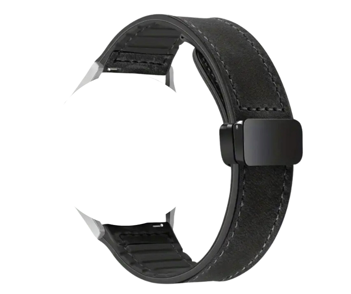 Faux Leather Silicone Strap For Garmin Forerunner 165 - Black