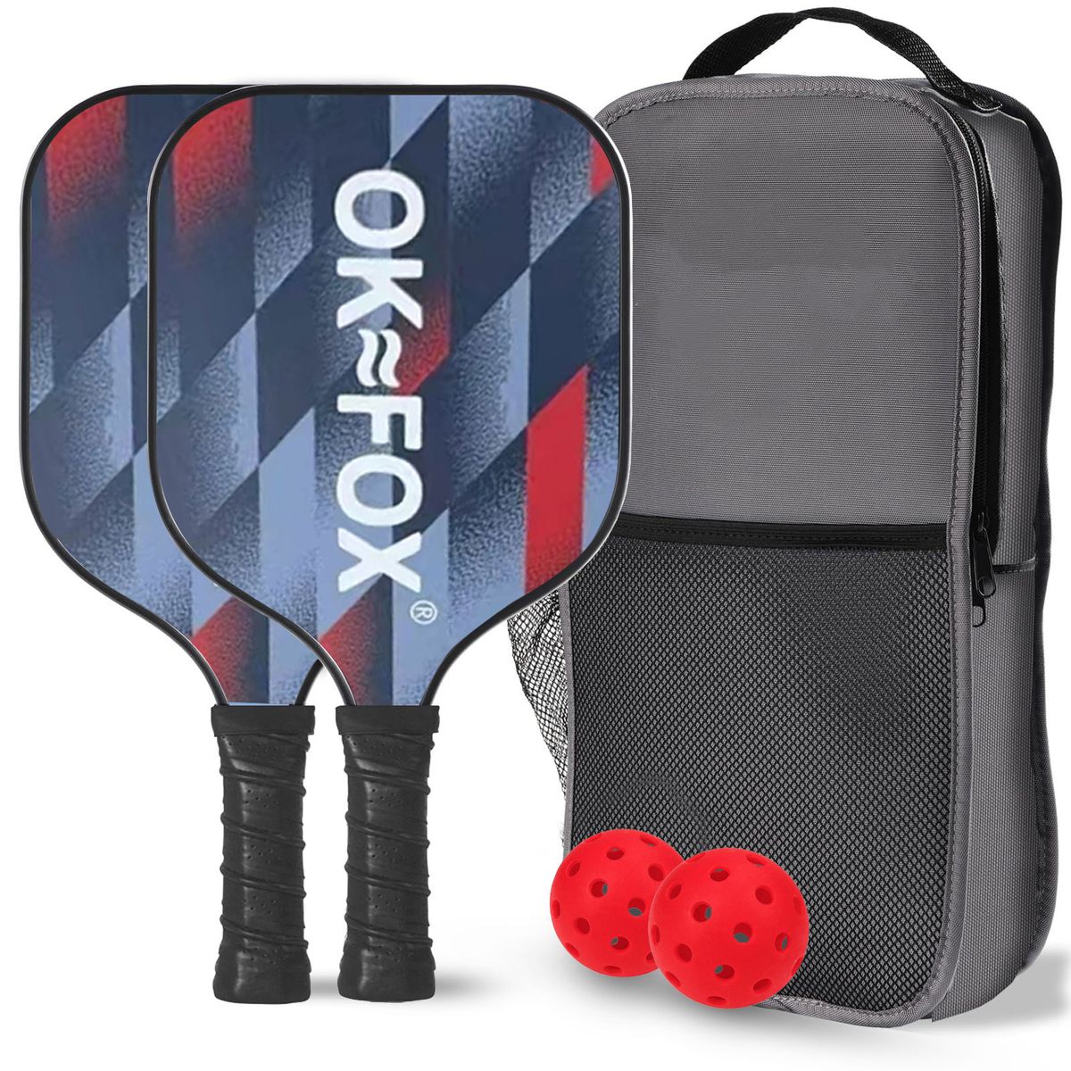 2 High Performance Fiberglass Pickleball Paddles Set