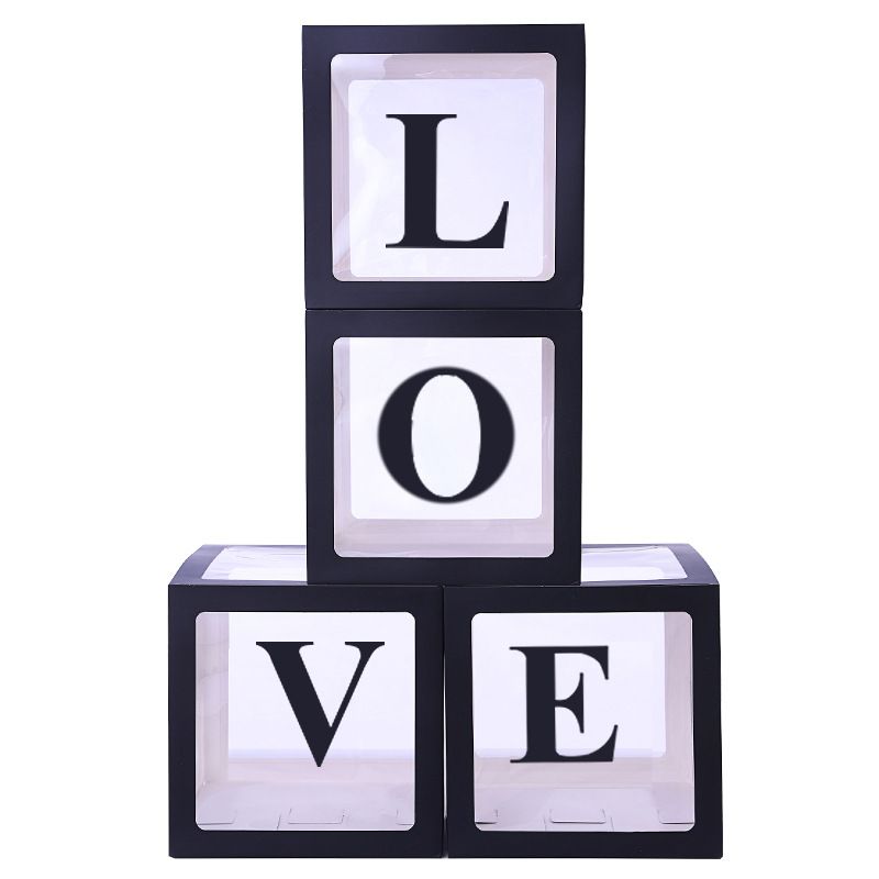 Black Love Letter Decorations Boxes - Baby Showers & Birthday Parties ...