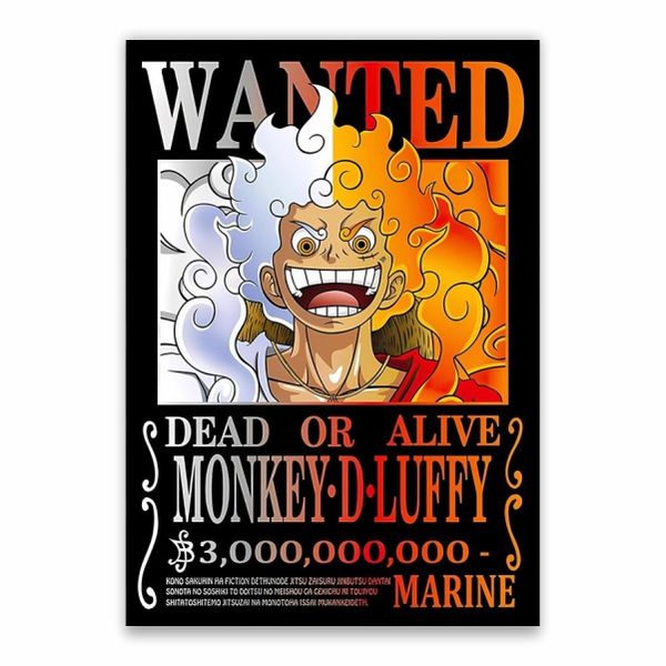 Monkey D Luffy Wanted Dead Or Alive Poster - A1