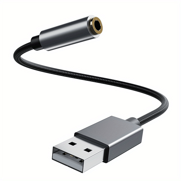 USB to 3.5mm Aux Female Audio Jack Converter