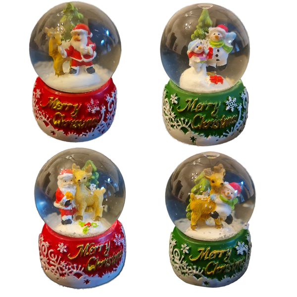 4 Set Snow Globes - Traditional Snow Globe -Christmas Decoration