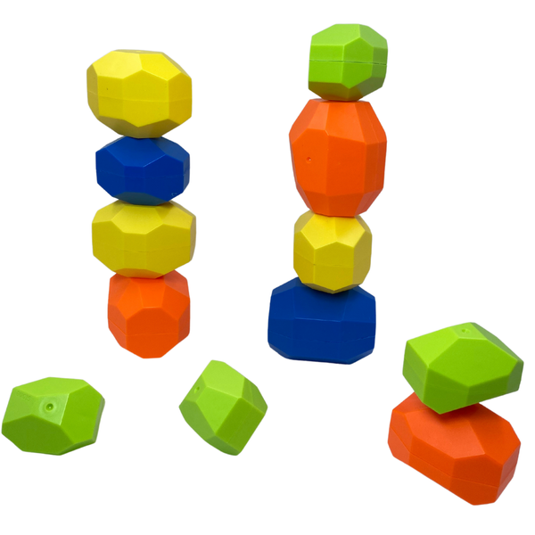 Colored Stone Building Blocks Stacking Toy Toys for Kids Balancing Game