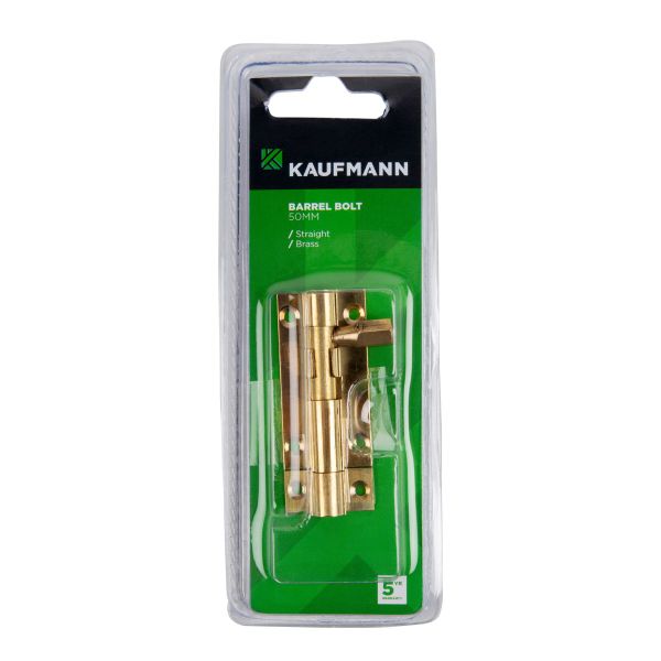 Kaufmann Barrel Bolt 50mm Solid Brass Straight