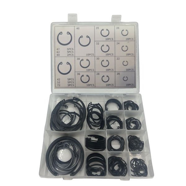 137-Piece Internal Snap Ring Hole Circlip Assortment M20-M80