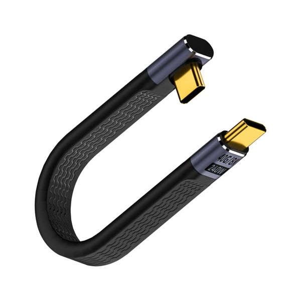 40G USB 4.0 Male to Male Data Short 240W Type C PD Fast Charge Flat Cable