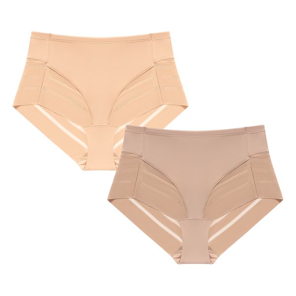 2-Pack High Waisted Women's Underwear - Seamless Tummy Control Briefs