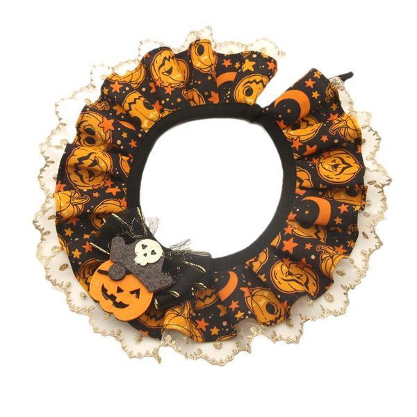 Halloween Pet Lace Collar Adjustable Bib Scarf Cat Accessory Lace Trim