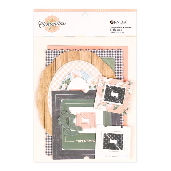 Clementine Chipboard Frames &amp; Corners 35 pieces