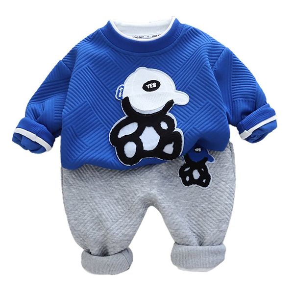 Blue and Grey Rock On Teddy Tracksuit Set for Boys