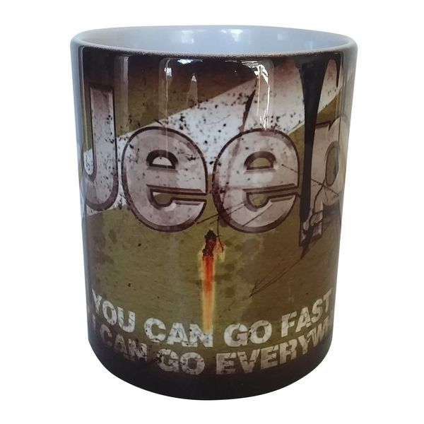 Vintage Coffee Mug - Jeep Brown and Green