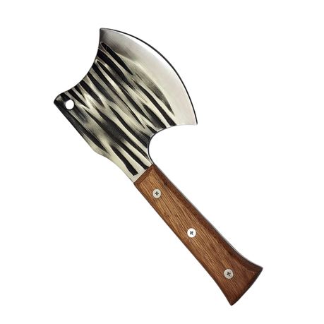 Handcrafted Wooden Handle Axe - Tiger Stripe Blade Design BE6 Image