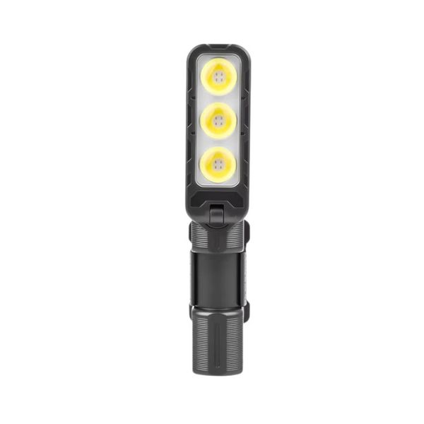 180-Degree Adjustable Head, Rechargeable LED Flashlight 1200mAh Battery
