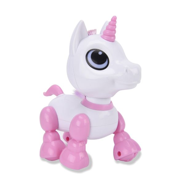 RC Leading - Smart Animals Mini Unicorn Robot with Lights and Sounds - White/Pink