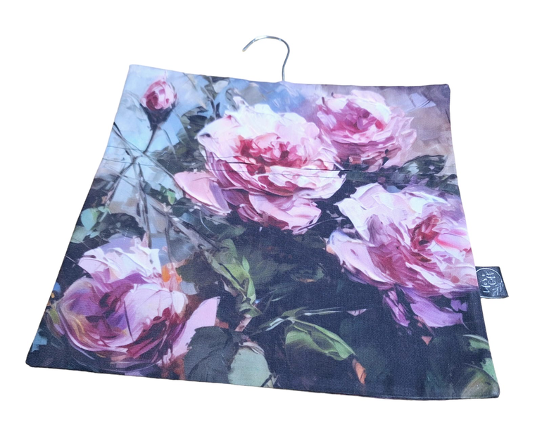 Laundry Peg Bag - Glowing Pink Blooming Roses