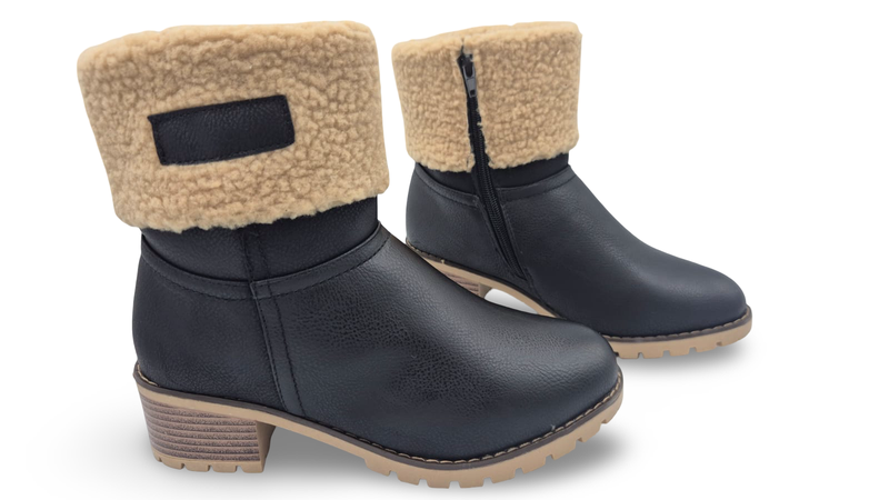 Black Boots with faux fur