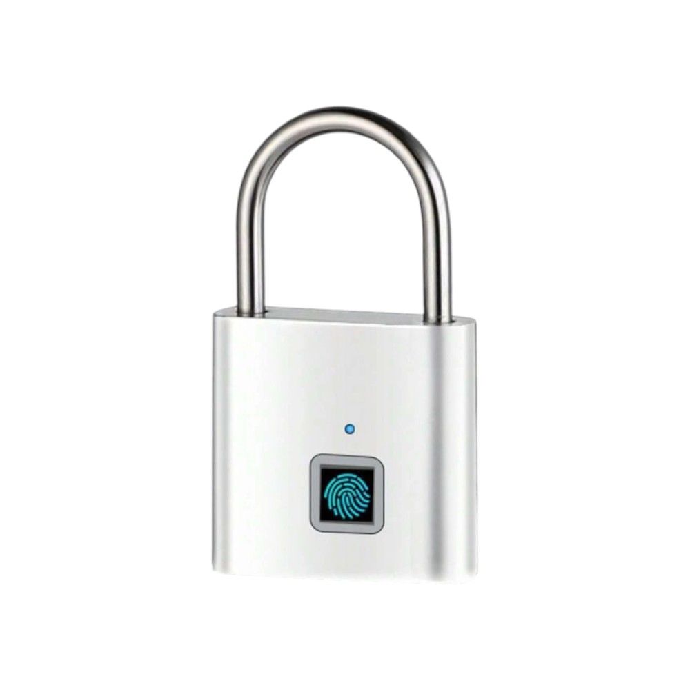 Smart Secure Water Resistant Fingerprint Padlock - Silver