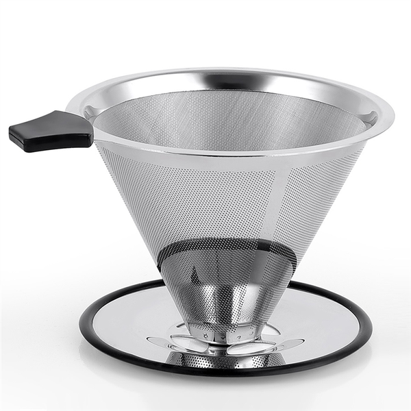 Stainless Steel Cone Coffee Dripper, Slow Drip Coffee Filter, Paperless and