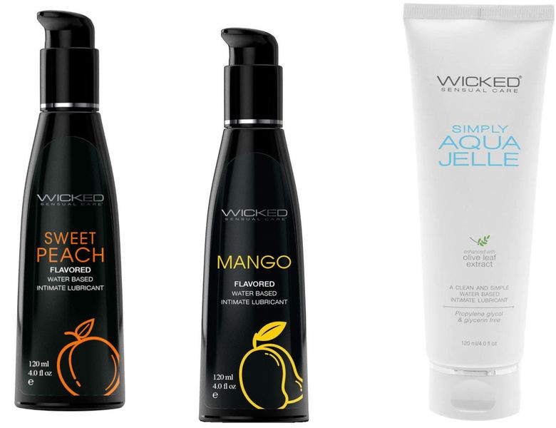 Wicked Adult Sensual Simply Aqua Jelle w Sweet Peach &amp; Mango Lube Lubricant