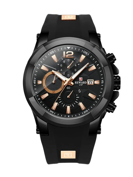 Reward Men Black Rubber Digital