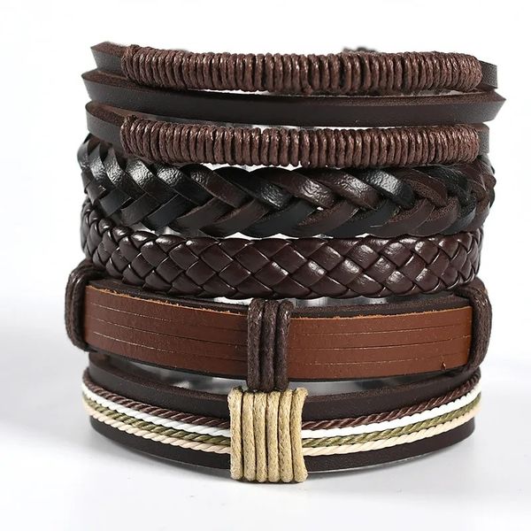 Layer Skull Leather Bracelet Set Style 7 image